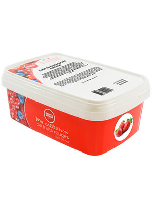 FRUITS ROUGES DE L'AISNE Strawberry Puree 90% FRZ 6 x 1 KG