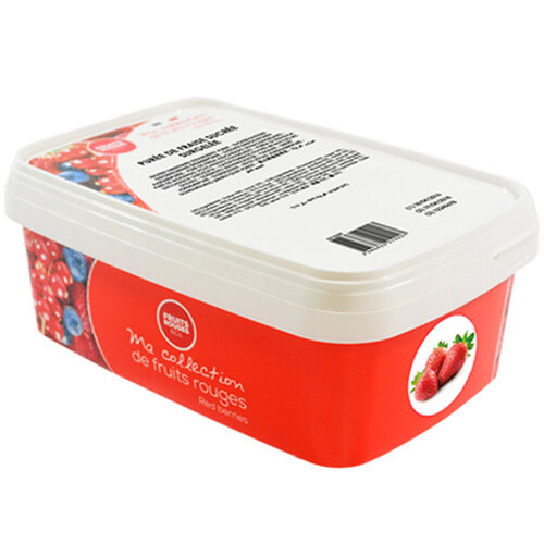 FRUITS ROUGES DE L'AISNE Strawberry Puree 90% FRZ 6 x 1 KG