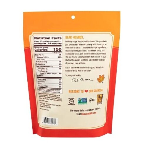 BOB'S RED MILL Granola Maple Sea Salt, Gluten Free, Whole Grain, Non-GMO 312 Grams