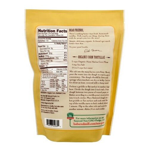 BOB'S RED MILL Organic Golden Corn Masa Harina Flour 680 Grams