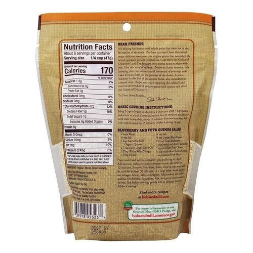 BOB'S RED MILL Organic Gluten Free White Quinoa Grain 369 Grams