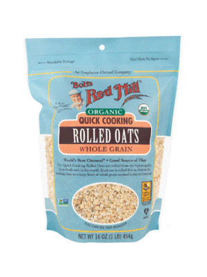 BOB'S RED MILL Organic Rolled Oats Quick Cooking Whole Grain 454 Grams