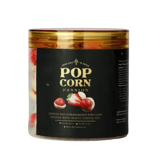 POPCORN PASSION Strawberry Popcorn Coated with White Chocolate  140 Grams