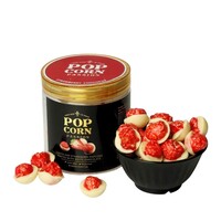 Strawberry Popcorn Coated with White Chocolate  140 Grams