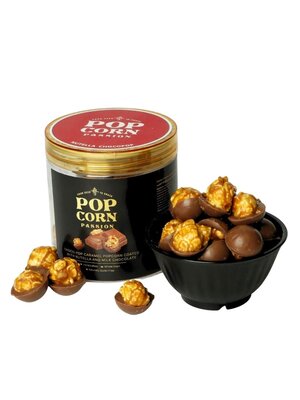 POPCORN PASSION Caramel Popcorn coated with Nutella and Milk Chocolate 140 Grams