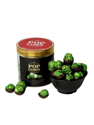 POPCORN PASSION Green Apple Popcorn coated with Dark Chocolate 140 Grams