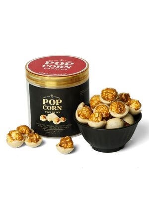POPCORN PASSION Caramel Popcorn coated with Lotus and Milk Chocolate 140 Grams