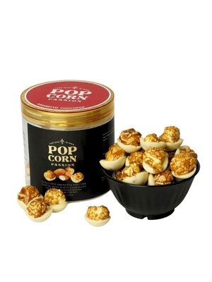POPCORN PASSION Amaretto Popcorn coated with White Chocolate 140 Grams