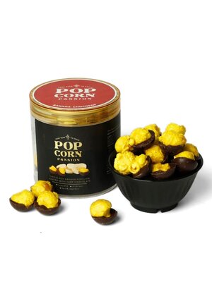 POPCORN PASSION Banana Popcorn coated with Dark Chocolate 140 Grams