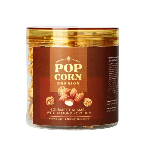 POPCORN PASSION Gourmet Caramel Popcorn with Almonds 80 Grams