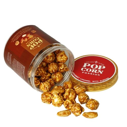 POPCORN PASSION Gourmet Caramel Popcorn with Almonds 80 Grams