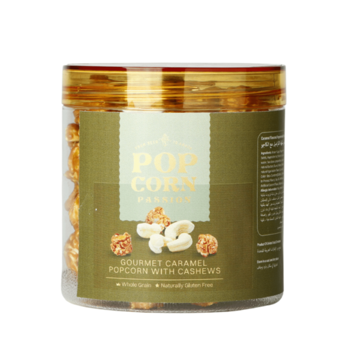 POPCORN PASSION Gourmet Caramel Popcorn with Cashews 80 Grams