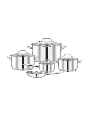 PRADEEP Cookware Set With Glass Lid 9 Pieces