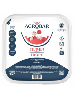 AGROBAR Lychee Puree 6 x 1 KG