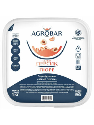 AGROBAR White Peach Puree 6 x 1 KG