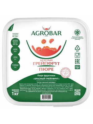 AGROBAR Red Grapefruit Puree 6 x 1 KG