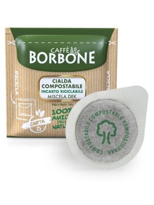 CAFFE BORBONE Coffee Pods 100% Compostable DEK (1 x 50 Pieces)
