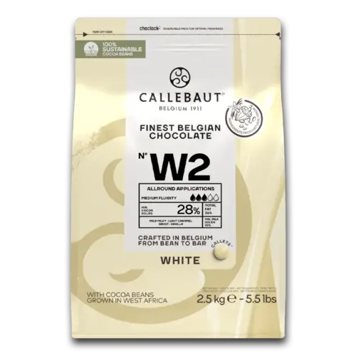 CALLEBAUT White Chocolate 28%, W2 - Blocks (Belgium) CALLEBAUT White Chocolate 28%, W2 - Blocks (Belgium)