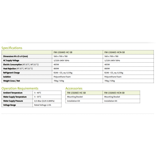 FM-150 AKE - HCN - SB Flake Ice Maker