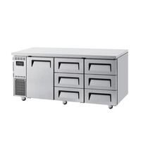KUR18-3D-6-1-Door & 6-Drawer (3x2) Side-mount U/C Chiller