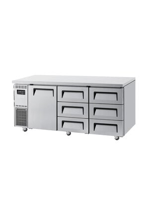 KUR18-3D-6-1-Door & 6-Drawer (3x2) Side-mount U/C Chiller