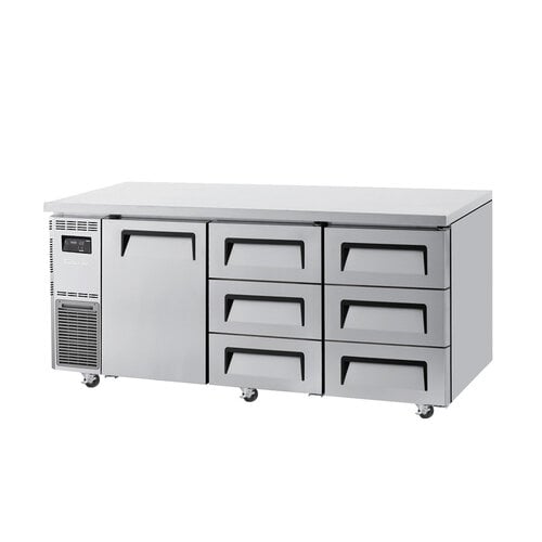 KUR18-3D-6-1-Door & 6-Drawer (3x2) Side-mount U/C Chiller