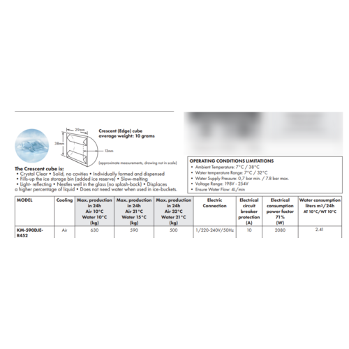 KM-590DJE-R452 Modular Crescent Ice Maker