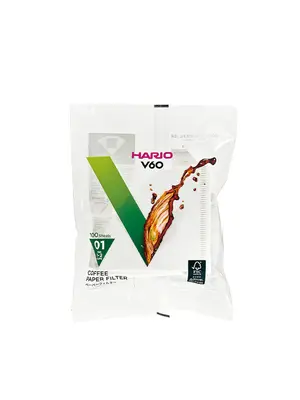HARIO White Paper Filters V60-01 100 Pieces
