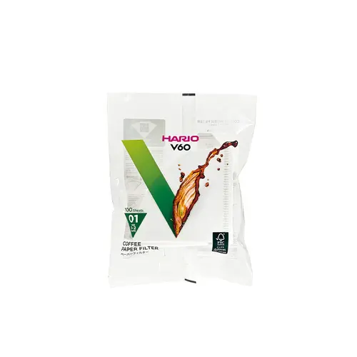 HARIO White Paper Filters V60-01 100 Pieces