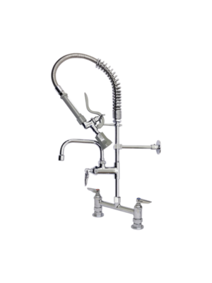 Aluids Mini Space Saver Pre-Rinse Unit with Add-On Faucet (8″ Spout)