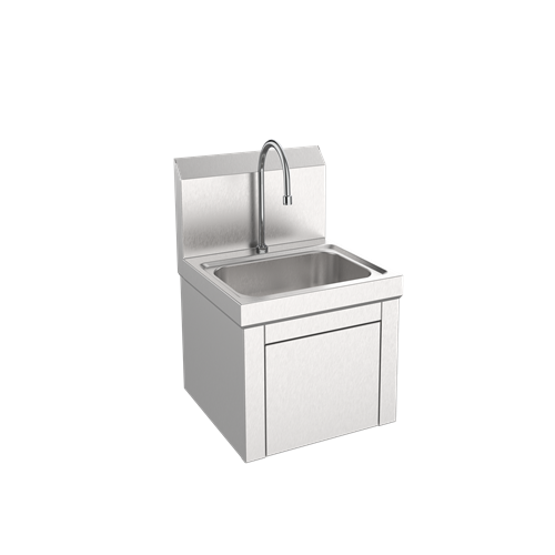 Aluids C9400-1-G-1KVC Stainless Steel Deck Mount Hand Sink with Gooseneck Faucet & Single Knee Pedal Cover – 14" x 10" Commercial Hand Wash Basin Aluids C9400-1-G-1KVC Stainless Steel Deck Mount Hand Sink with Gooseneck Faucet & Single Knee Pedal Cover – 14" x 10" Commercial Hand Wash Basin