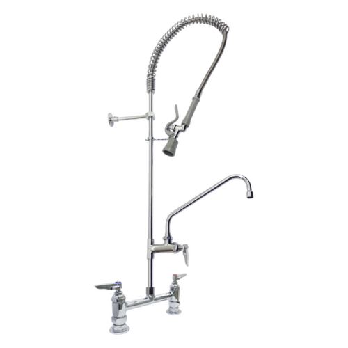 Aluids C8468 – 1.15 GPM 8″ Center Deck Mount Pre-Rinse Faucet with Wall Bracket