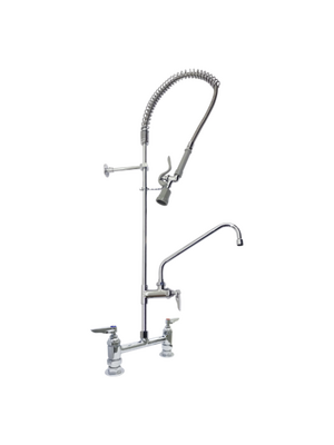 Aluids C8468 – 1.15 GPM 8″ Center Deck Mount Pre-Rinse Faucet with Wall Bracket