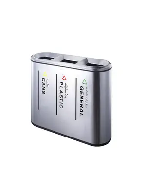 3 Compartment Recycle Bin Stainless Steel Coated - Copy