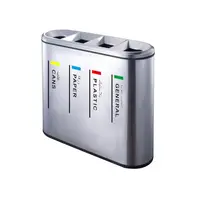 4 Compartment Recycle Bin Stainless Steel Coated