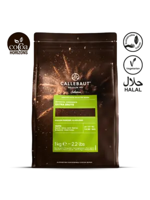 CALLEBAUT  100% Pure Cocoa Powder 22-24%, Extra Brute, 1 KG