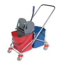 Double Mop Bucket Trolley 46L