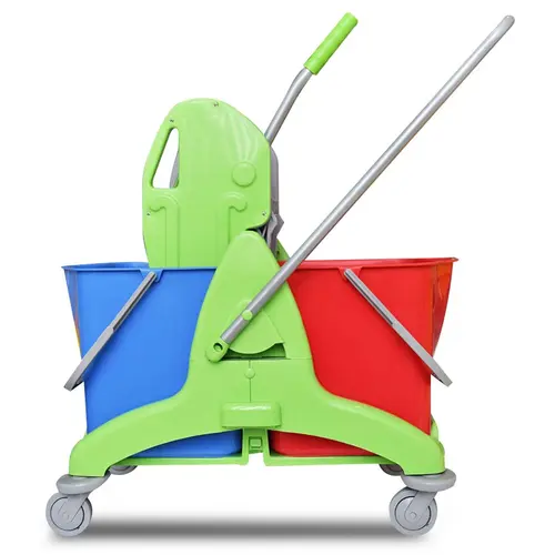 Baiyun Double Mop Bucket Trolley Down Press 46L (Green)