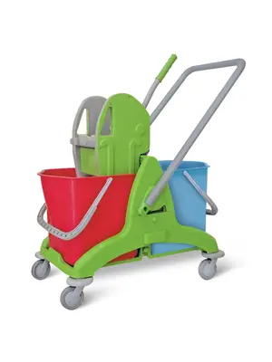 Baiyun Double Mop Bucket Trolley Down Press 46L (Green)