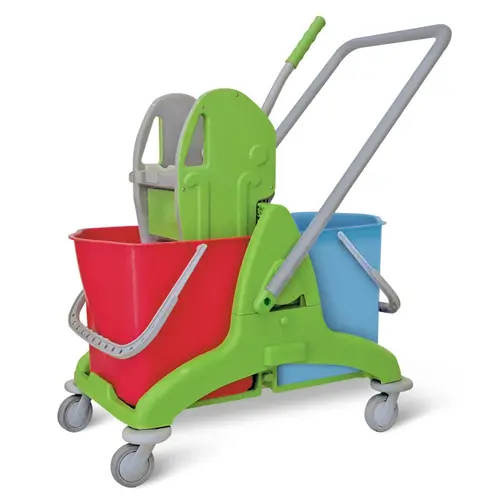 Baiyun Double Mop Bucket Trolley Down Press 46L (Green)