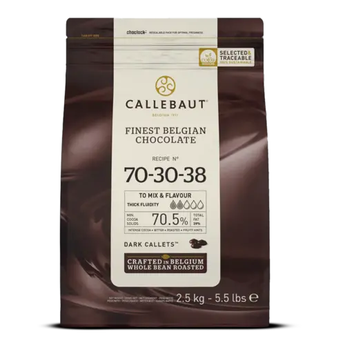 CALLEBAUT Dark Chocolate 70%, 70-30-38 - 2.5 KG CALLEBAUT Dark Chocolate 70%, 70-30-38 - 2.5 KG