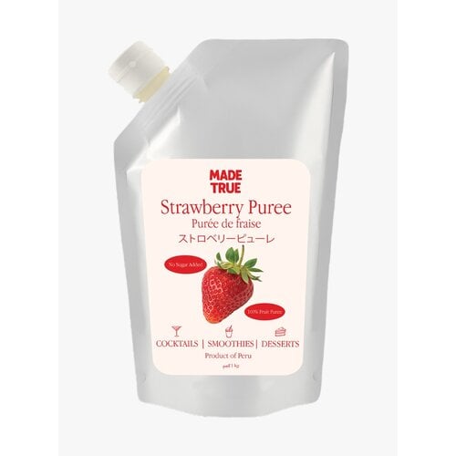 MADE TRUE Strawberry Puree Pouch 1 KG MADE TRUE Strawberry Puree Pouch 1 KG