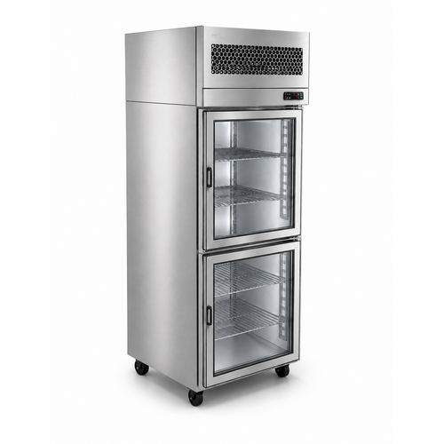 Upright Refrigerator with Double Half-Glass Doors