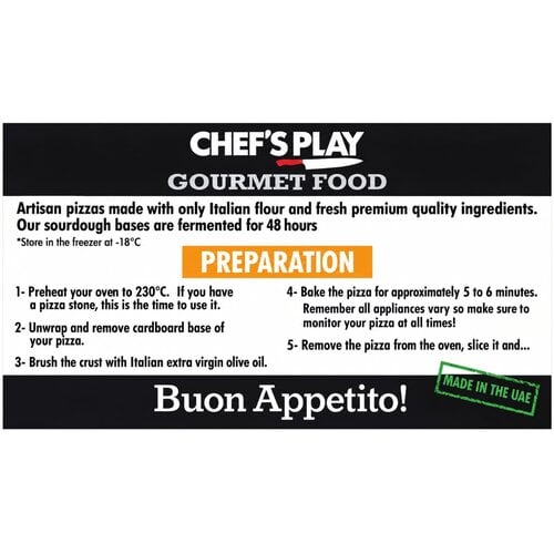 CHEF'S PLAY Pre-cooked Frozen Pizza Truffle & Porcini 28 cm (Veg.)