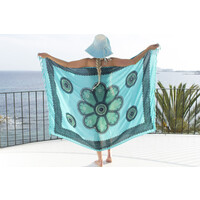 Sarong turquoise/zeegroen