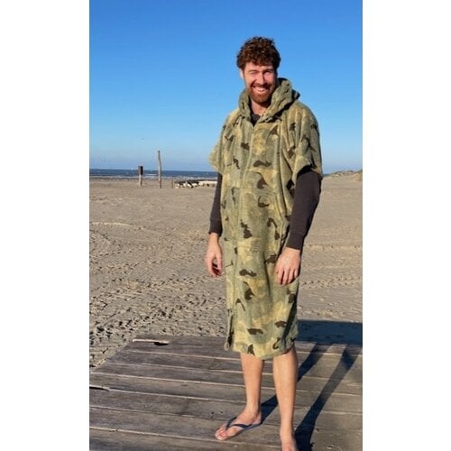 Surfponcho Camouflage met rits