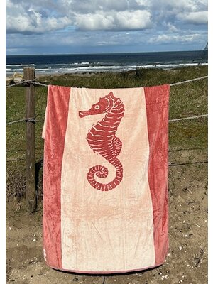 Seahorse Velours strandlaken Zeepaardje