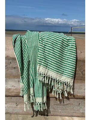 Set grote badstof handdoeken groen