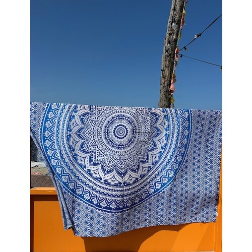Familie strandlaken Mandala blauw