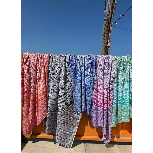 Familie strandlaken Mandala blauw
